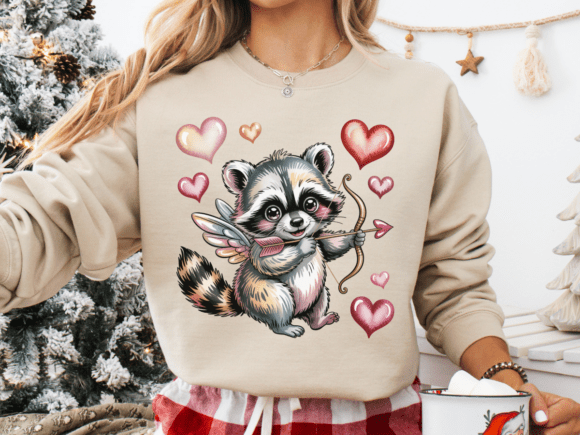 Download Cupid Raccoon PNG, Valentines Day Design - Valentines Collection