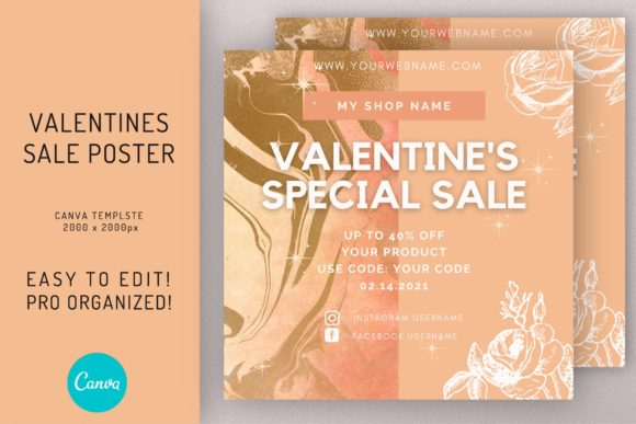 Download Valentines Sale Discount Flyer Template - Valentines Collection