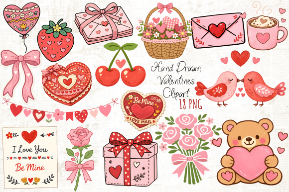 Download Hand-Drawn Valentines Clipart PNG - Valentines Collection