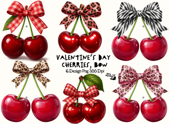 Download Valentine’s Day Cherries, Bow Bundle - Premium Resources