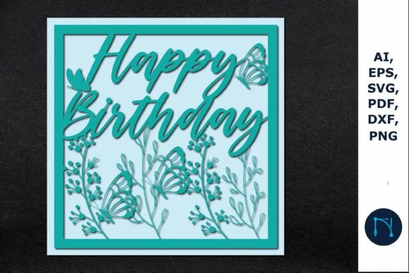 Download Happy Birthday Greeting Card SVG File = - Premium Resources