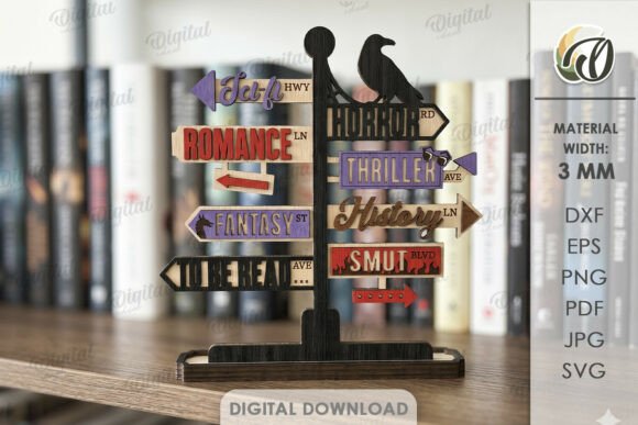 Download 3D Book Shelf Stand Decor Laser Cut - Laser cut Collection