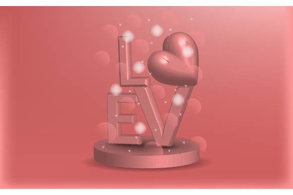 Download 3D Love Podium Promotion Valentines Day - Valentines Collection