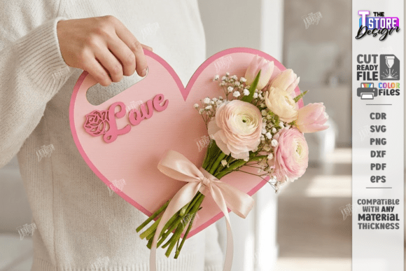 Download Valentine Flower Holder Card Laser Cut - Laser cut Collection