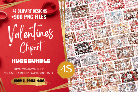 Download Valentines Clipart Huge Bundle - Valentines Collection