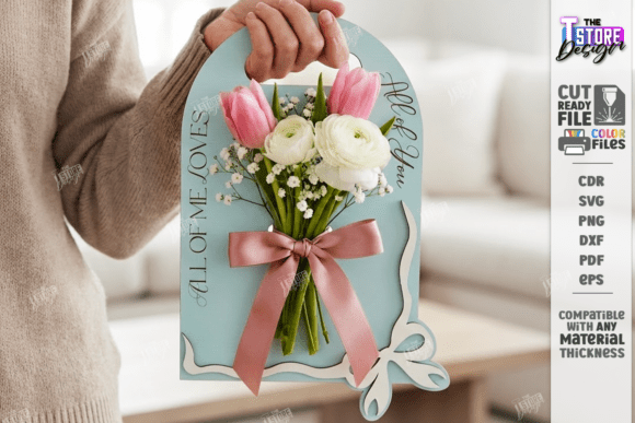 Download Valentine Flower Holder Card Laser Cut - Laser cut Collection