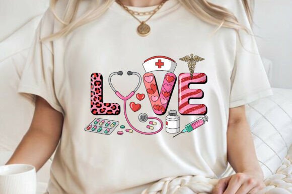 Download Love Valentines Day Nurse Doodle Tee PNG - Valentines Collection