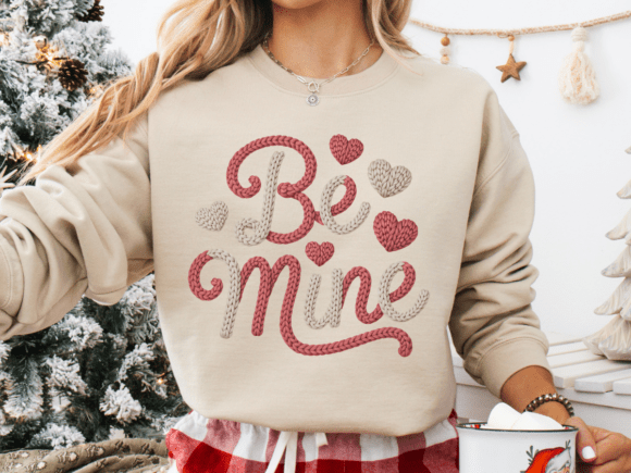 Download Be Mine, Valentines Day Faux Yarn Design - Valentines Collection