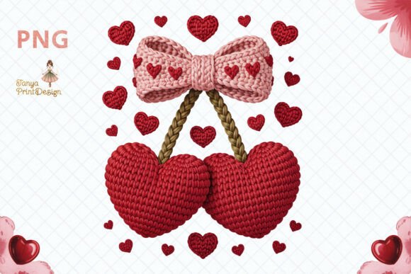 Download Crochet Valentine Cherries Sublimation - Valentine cherries Collection