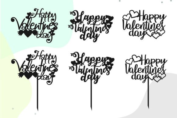 Download Happy Valentines Day Cake Topper Bundle - Valentines Collection
