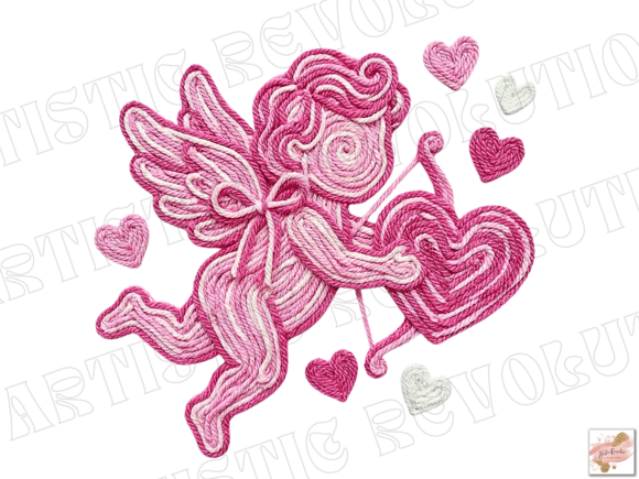 Download Faux Yarn Valentine Cupid Png Valentines - Valentines Collection
