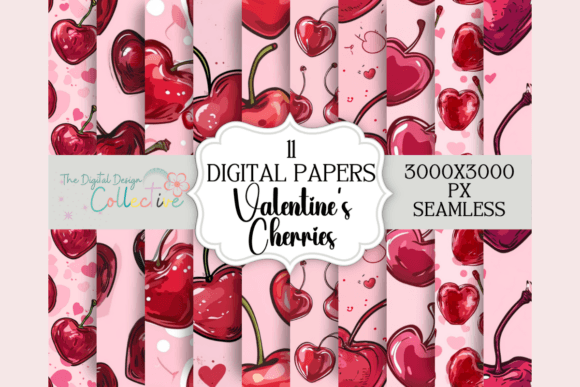 Download Retro Valentine Cherries Seamless Papers - Valentine cherries Collection