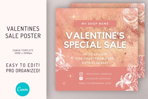 Download Valentines Sale Discount Flyer Template - Valentines Collection