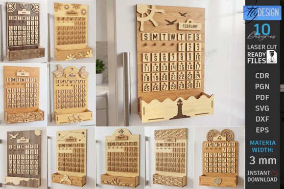 Download Magnet Perpetual Calendars Laser Cut Set - Laser cut Collection