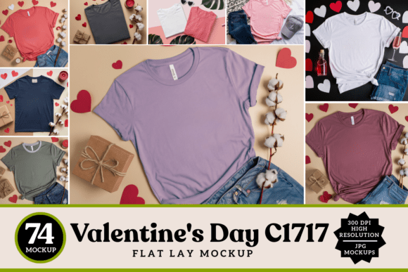 Download Valentines Day C1717 Flat Lay Mockup - Valentines Collection