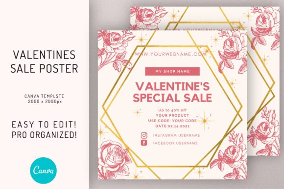 Download Valentines Sale Discount Flyer Template - Valentines Collection