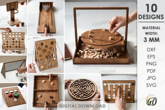 Download 3D Board Games Bundle Laser Cut - Laser cut Collection