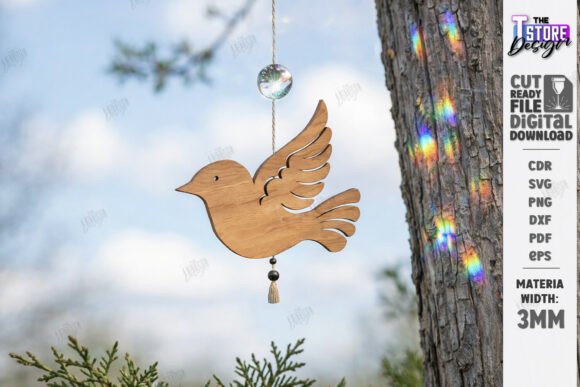 Download Flying Bird Wood Ornament Laser Cut |CNC - Laser cut Collection