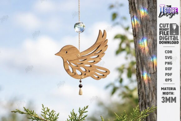 Download Flying Bird Wood Ornament Laser Cut |CNC - Laser cut Collection