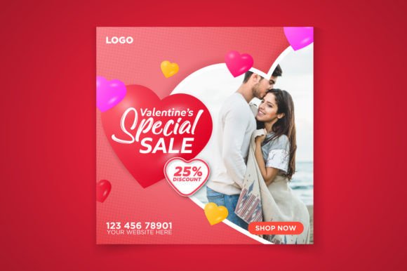Download Happy Valentines Sale Discount Banner - Valentines Collection